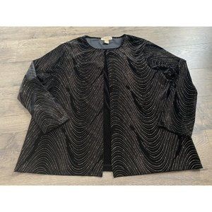 Womens Notations velvet shirt and cardigan attached sparkle long sleeve size 3XL